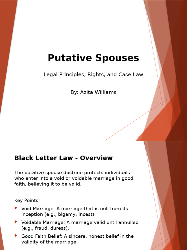 Understanding Putative Spouse Doctrine | PDF | Marriage | Private Law