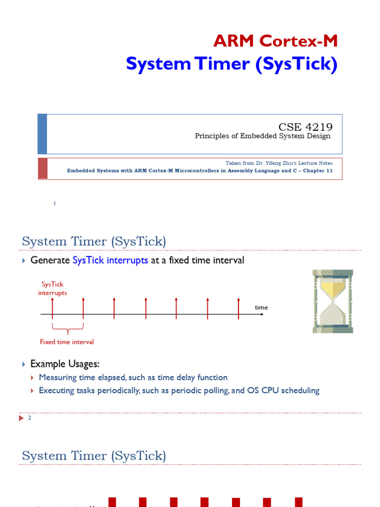 ARM Cortex-M SysTick Timer Overview | PDF | Timer | Microcontroller
