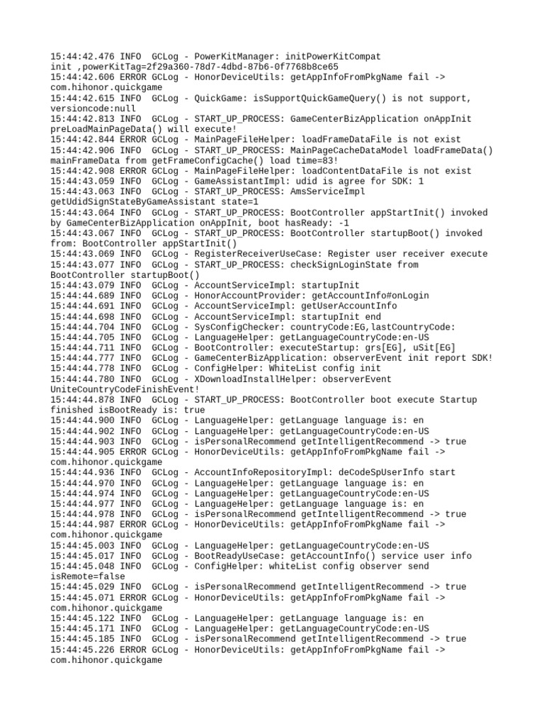 Game Center Log Analysis and Errors | PDF | Computing | Software