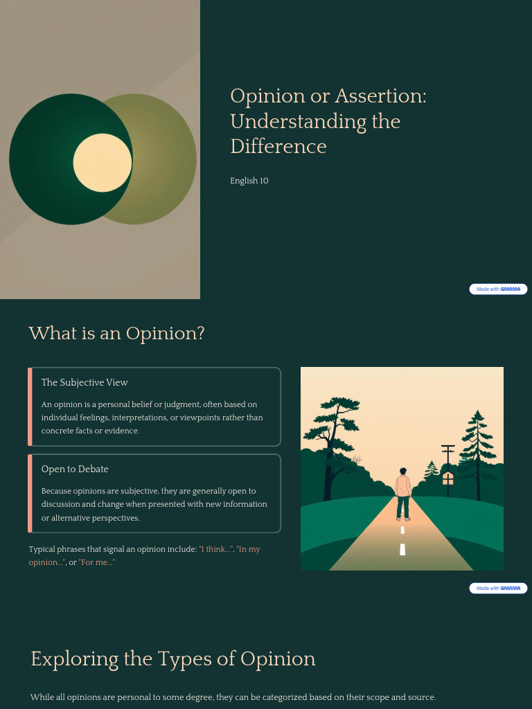 2 Opinion or Assertion Understanding The Difference | PDF | Opinion ...