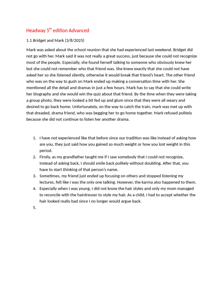 School Reunion Reflections and Insights | PDF