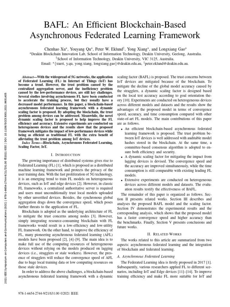 BAFL：高效的基于区块链的异步联邦学习框架-BAFL an Efficient Blockchain-Based Asynchronous ...