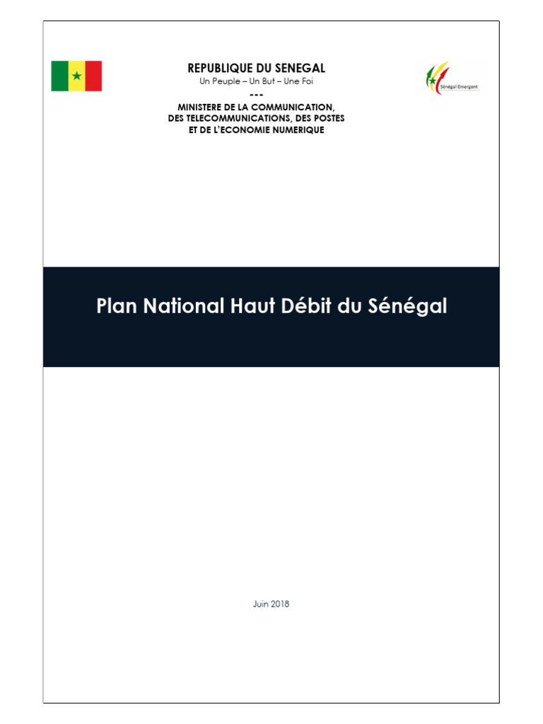Plan National Haut Débit Sénégal 2018 | PDF | Débit binaire | Haut débit