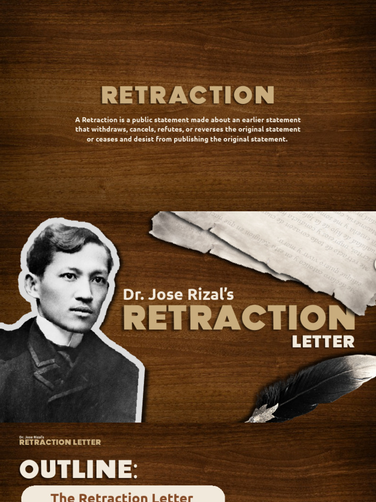Dr. Jose Rizal's Controversial Retraction Letter | PDF