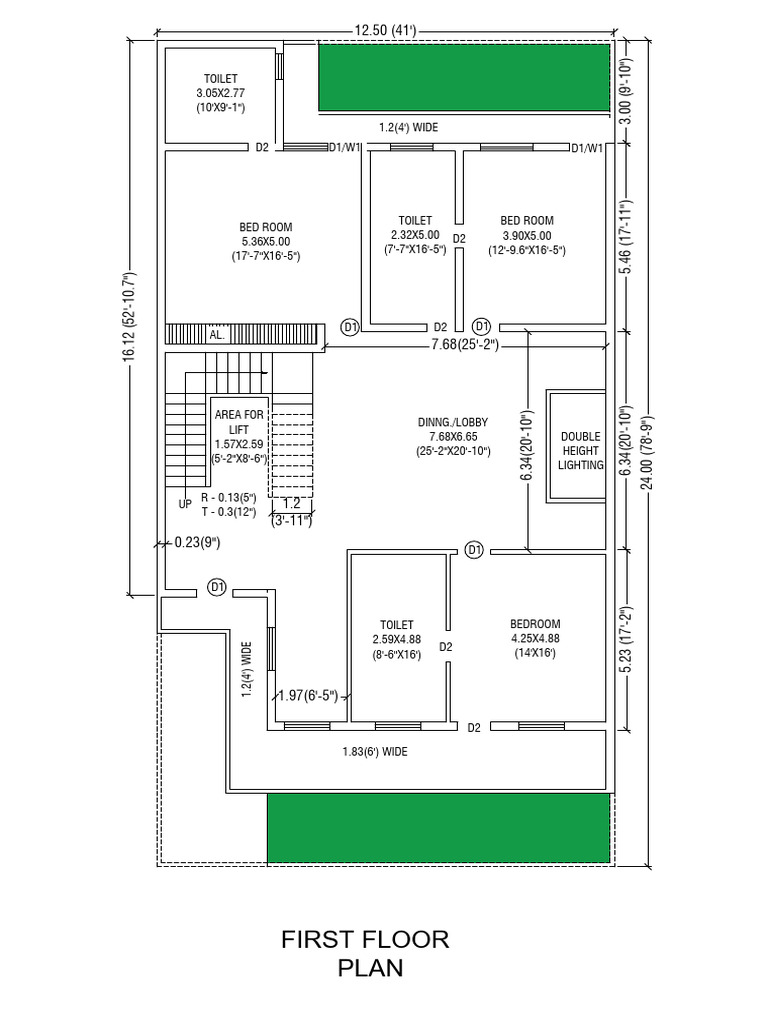 First Floor Plan Layout and Dimensions | PDF