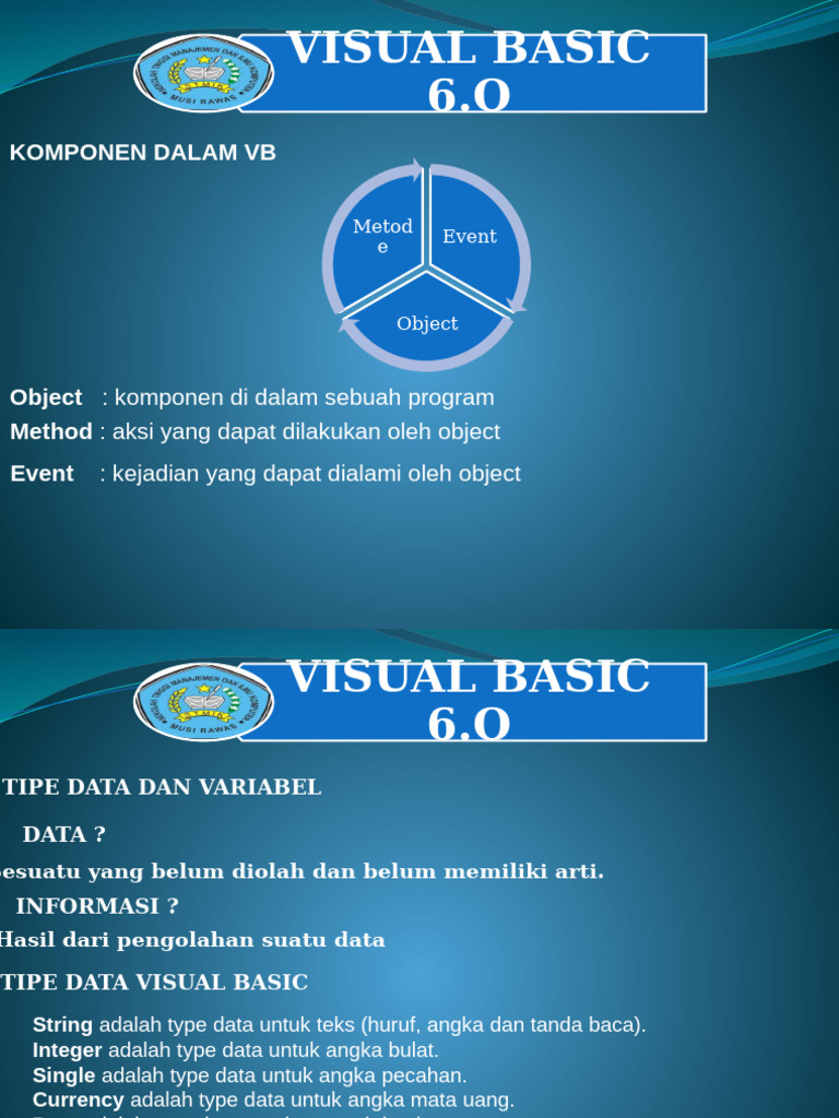 Panduan Tipe Data dan Variabel VB6 | PDF