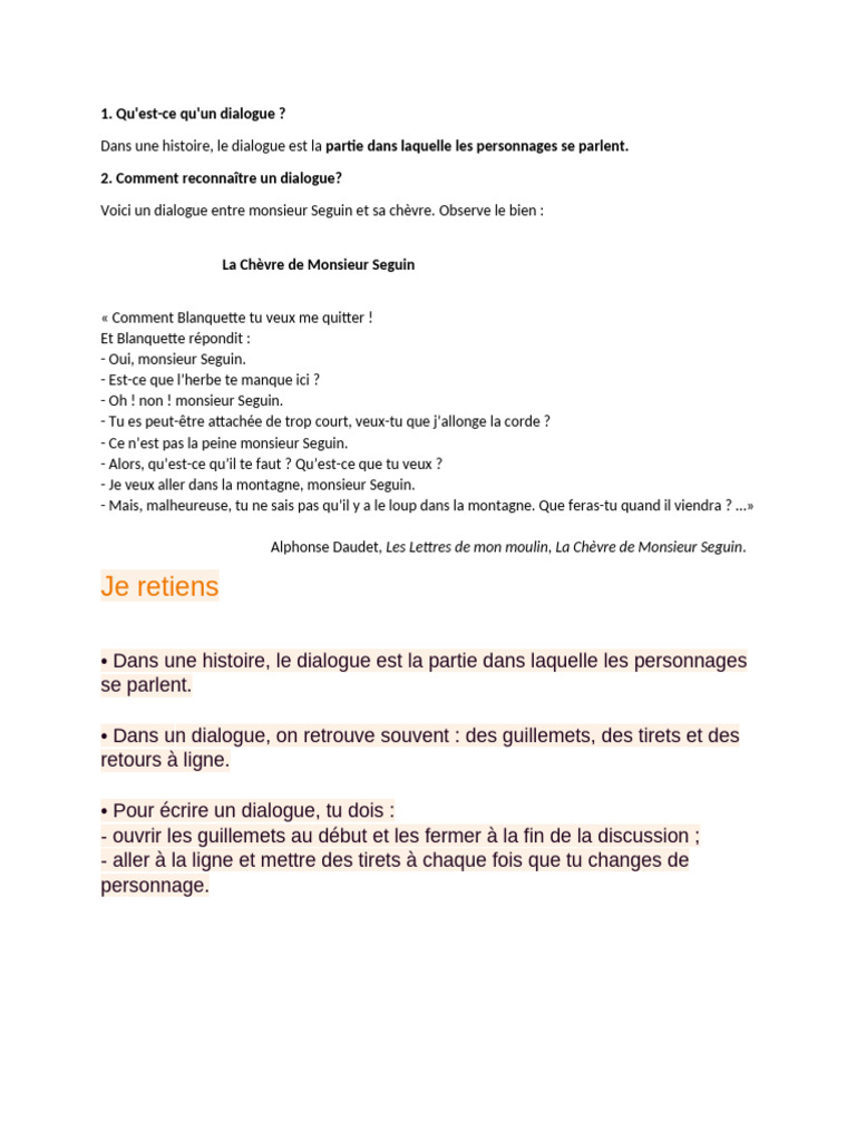 Comprendre le dialogue en littérature | PDF