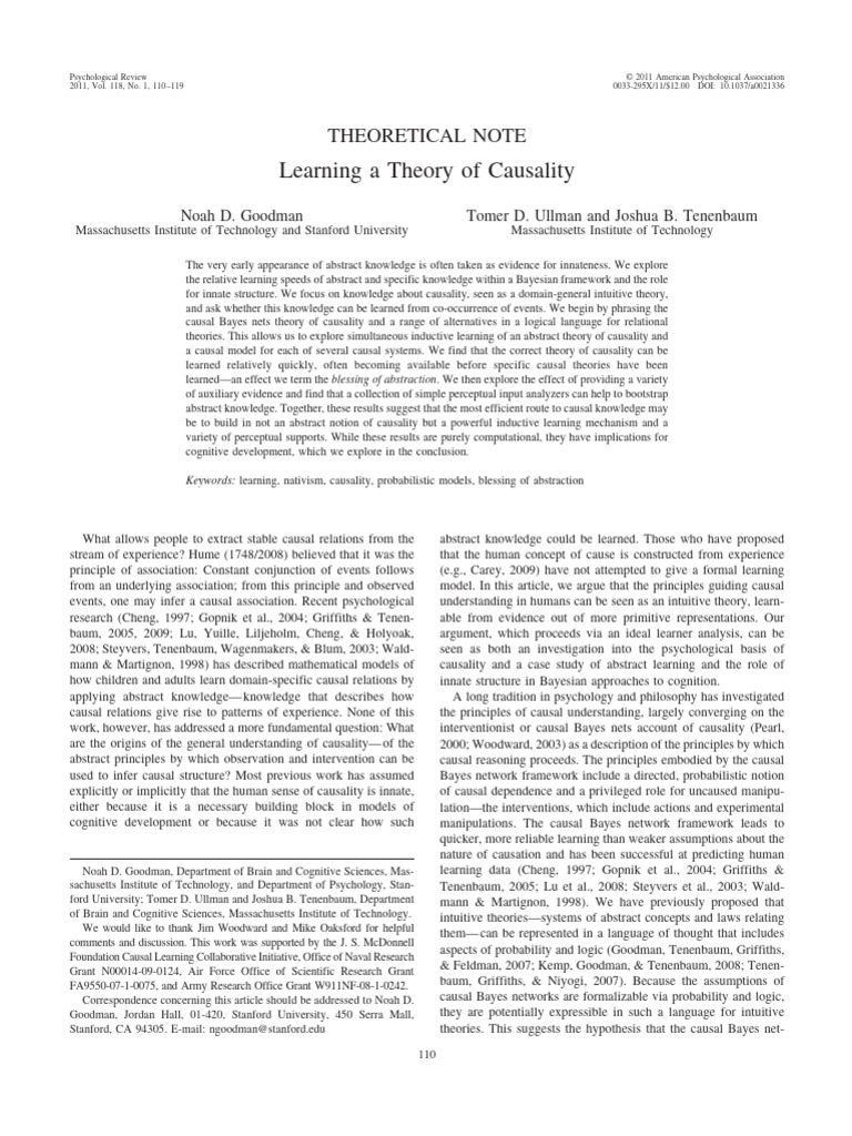 Learning Causality: A Bayesian Approach | PDF | Causality | Bayesian ...