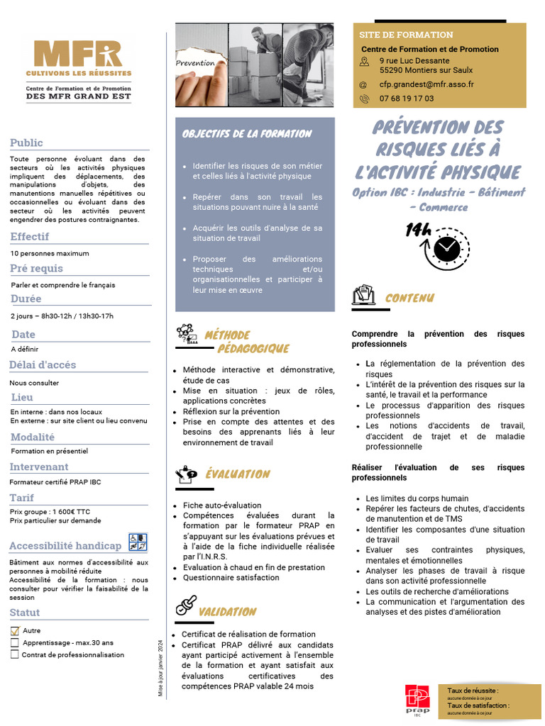 Formation PRAP : Prévention des Risques Professionnels | PDF | Invalidité