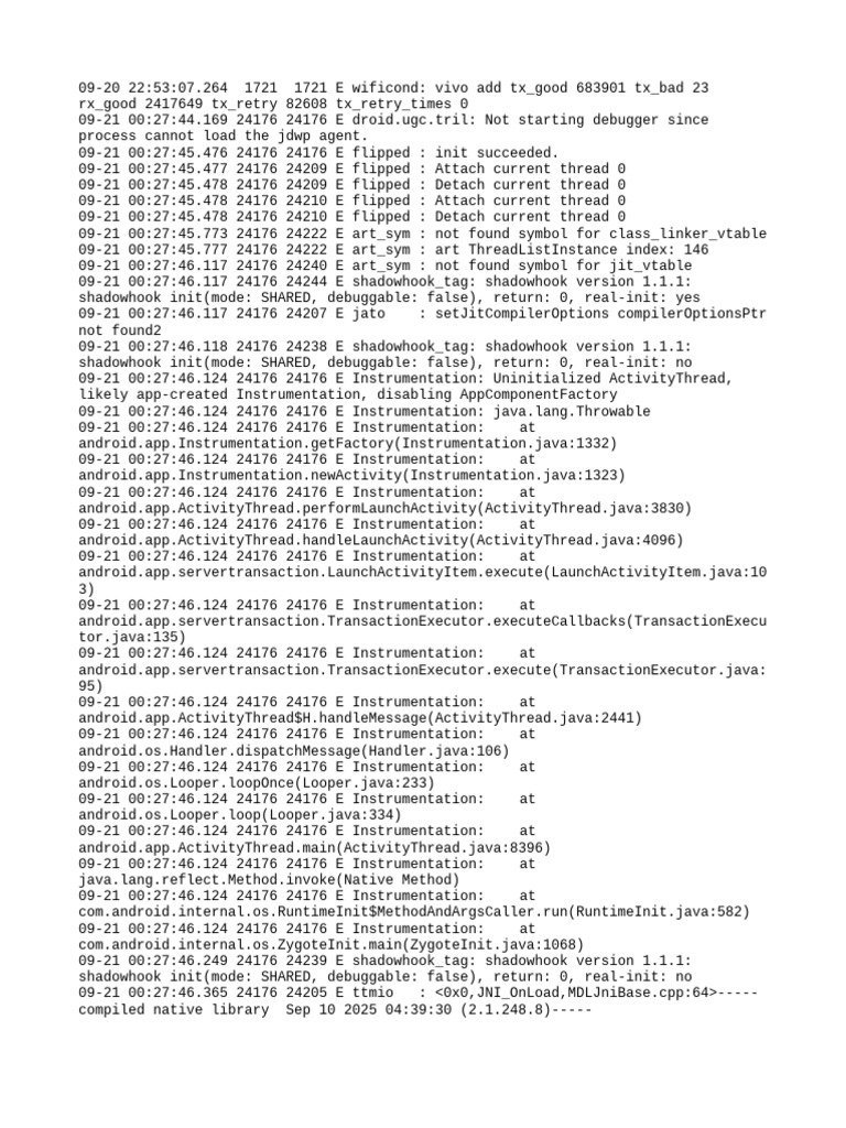 Android Debugging Error Logs Analysis | PDF | Java (Programming ...