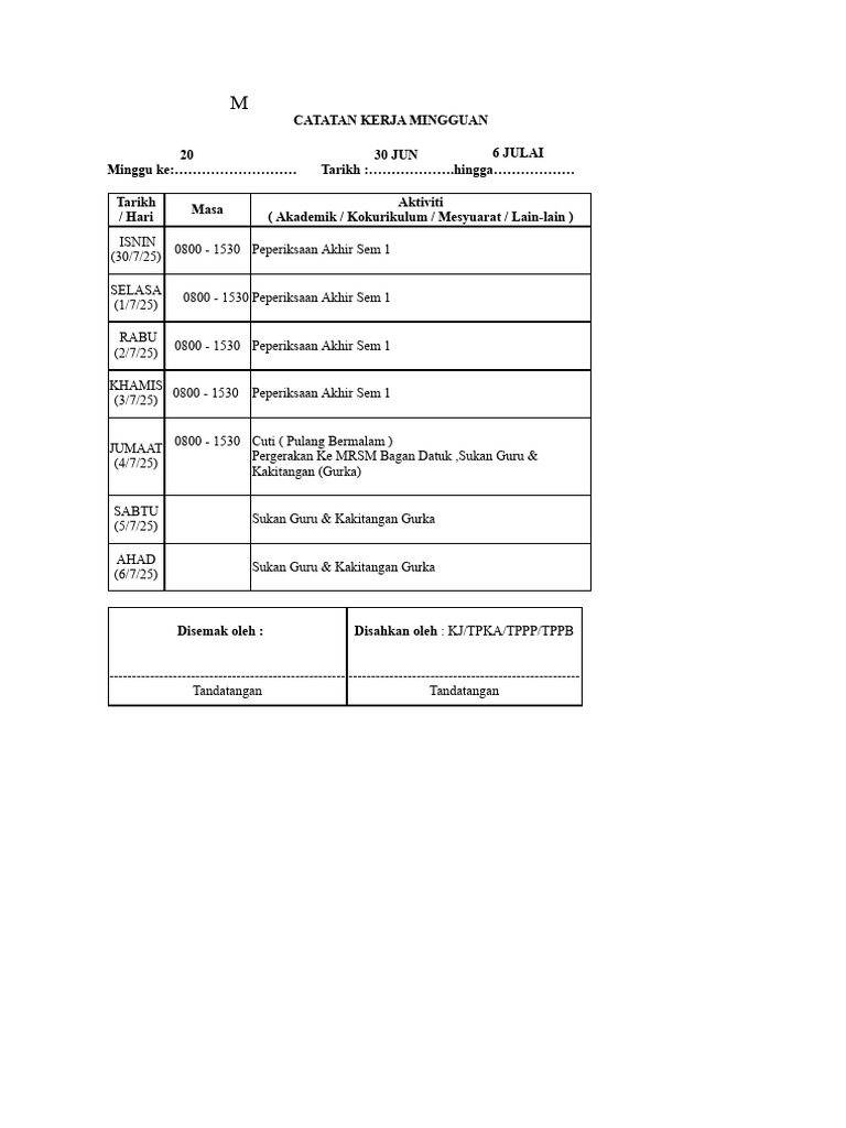 CKM M20 (30 Jun - 6 Julai 2025) | PDF