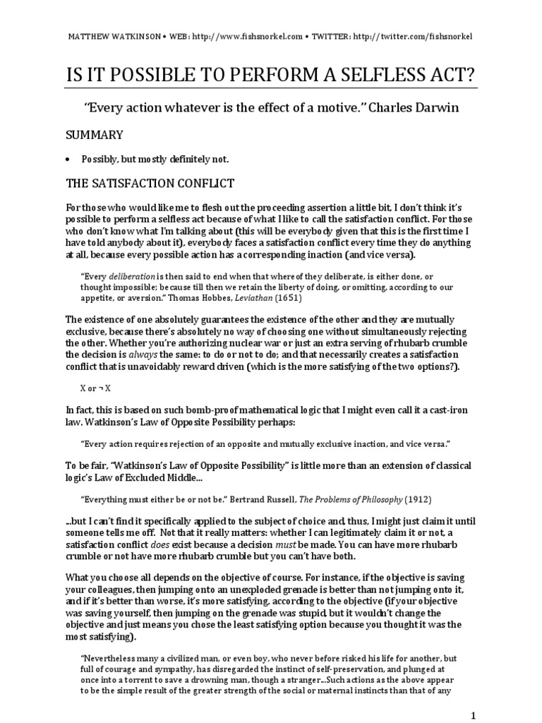 essays on selfless service