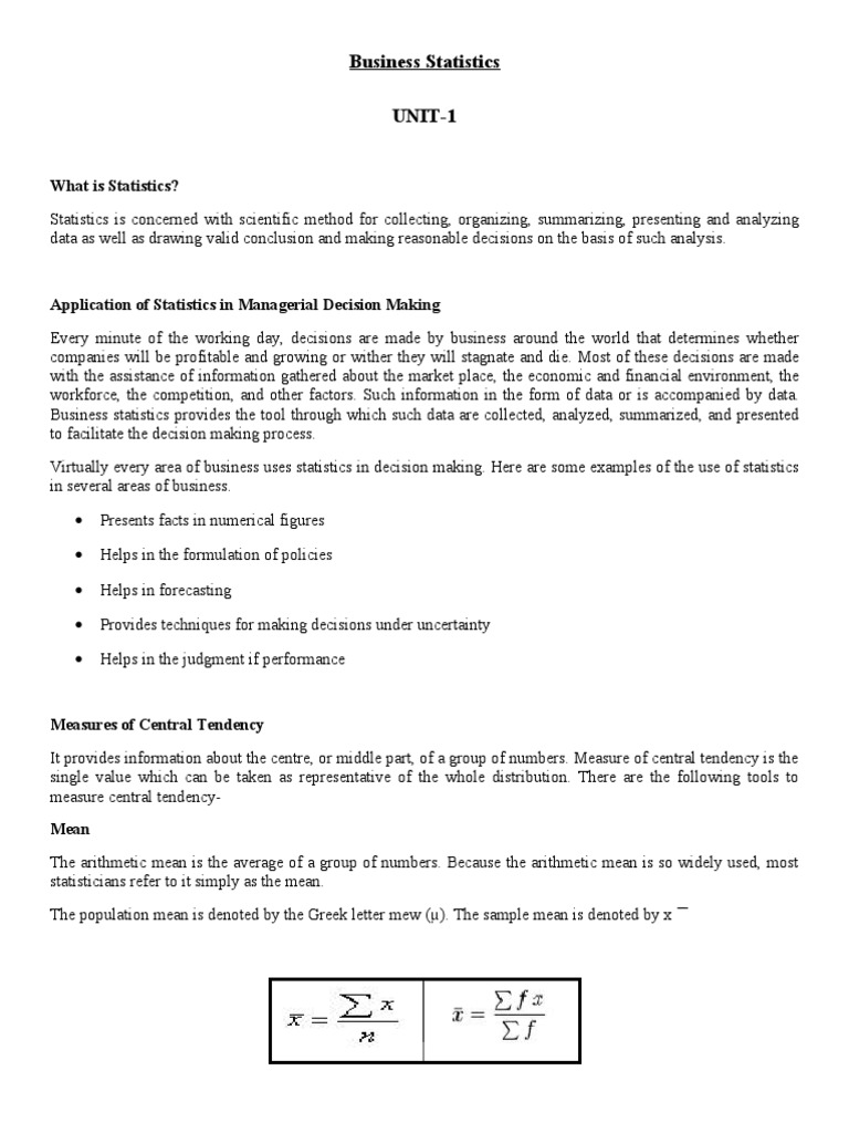 Unit 1 Repaired) | PDF | Skewness | Standard Deviation