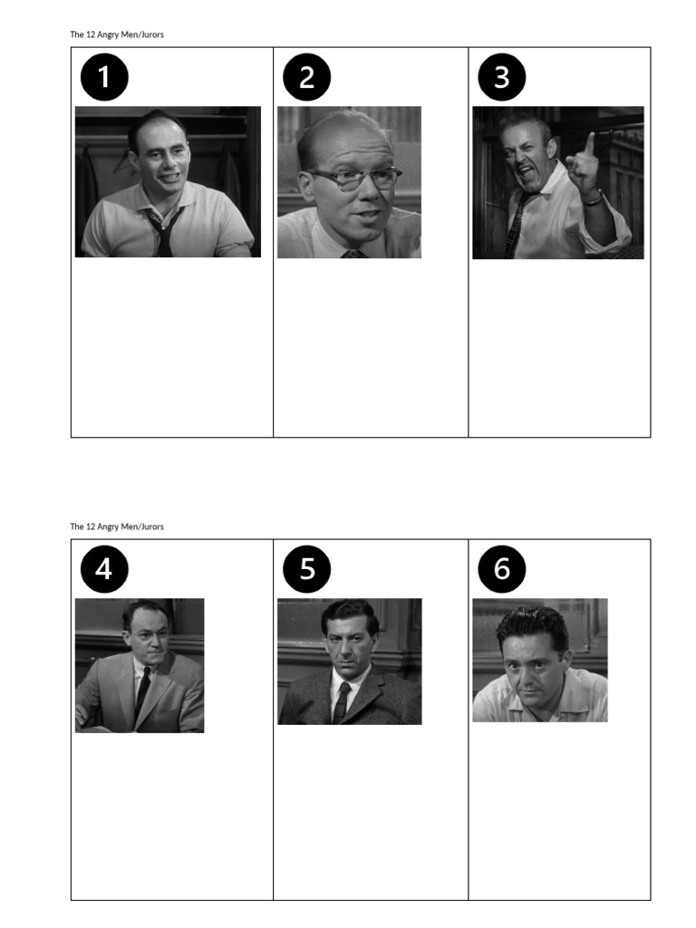 12 Angry Men - Juror Mugshots | PDF