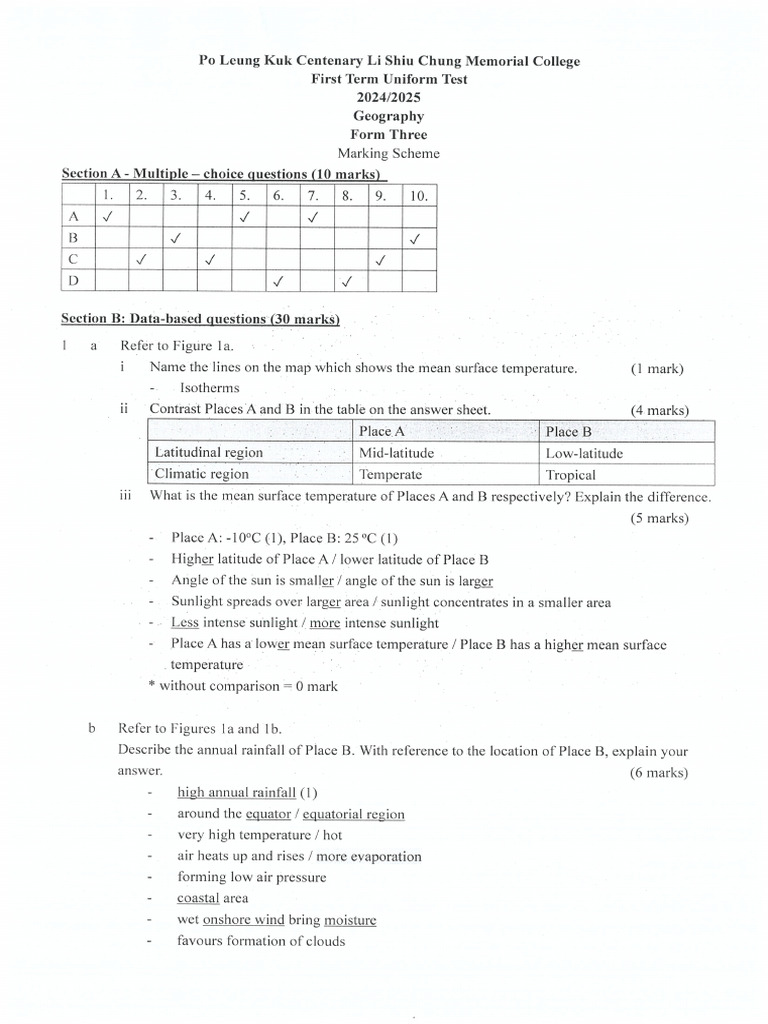 F3 UT1 Geography MS | PDF
