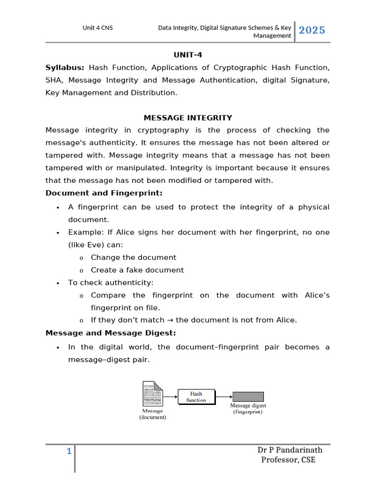 Data Integrity & Digital Signatures Guide | PDF | Cryptography | Key ...