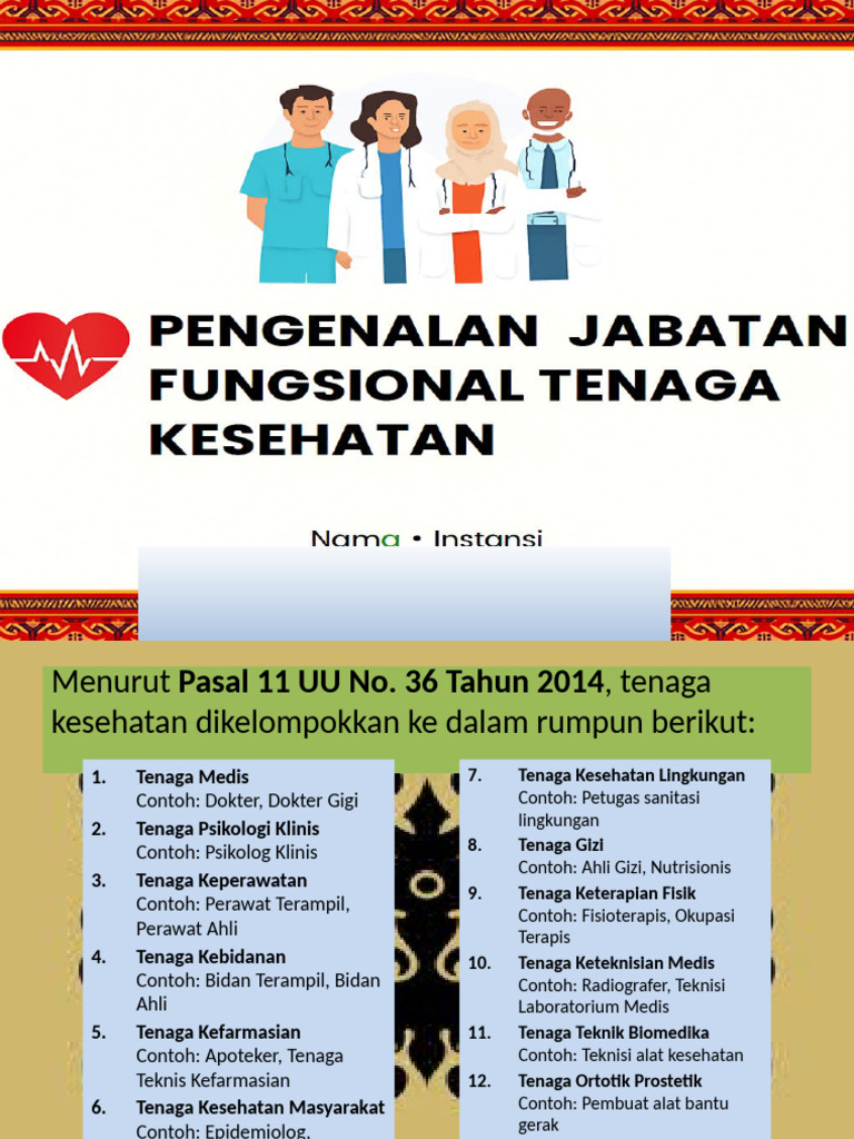 Rumpun Tenaga Kesehatan di Indonesia | PDF