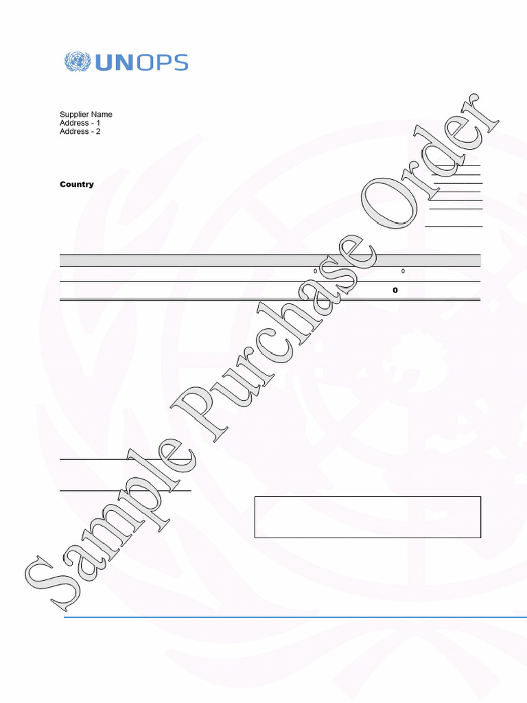 UNOPS Approved Purchase Order Document | PDF