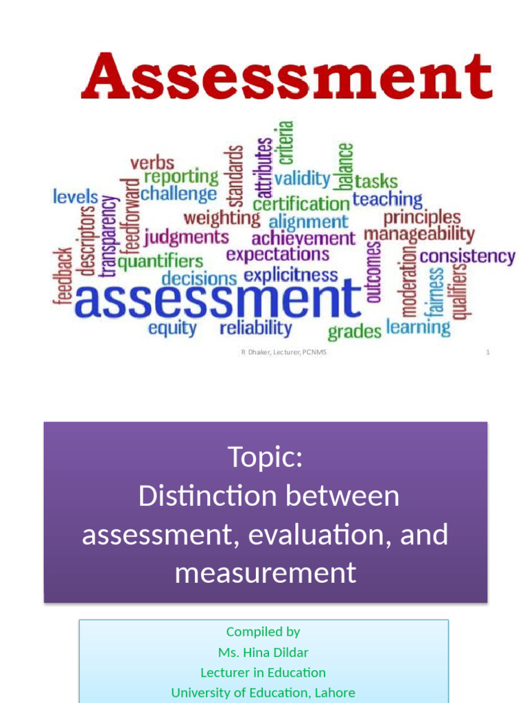 Understanding Assessment Definitions | PDF | Educational Assessment ...