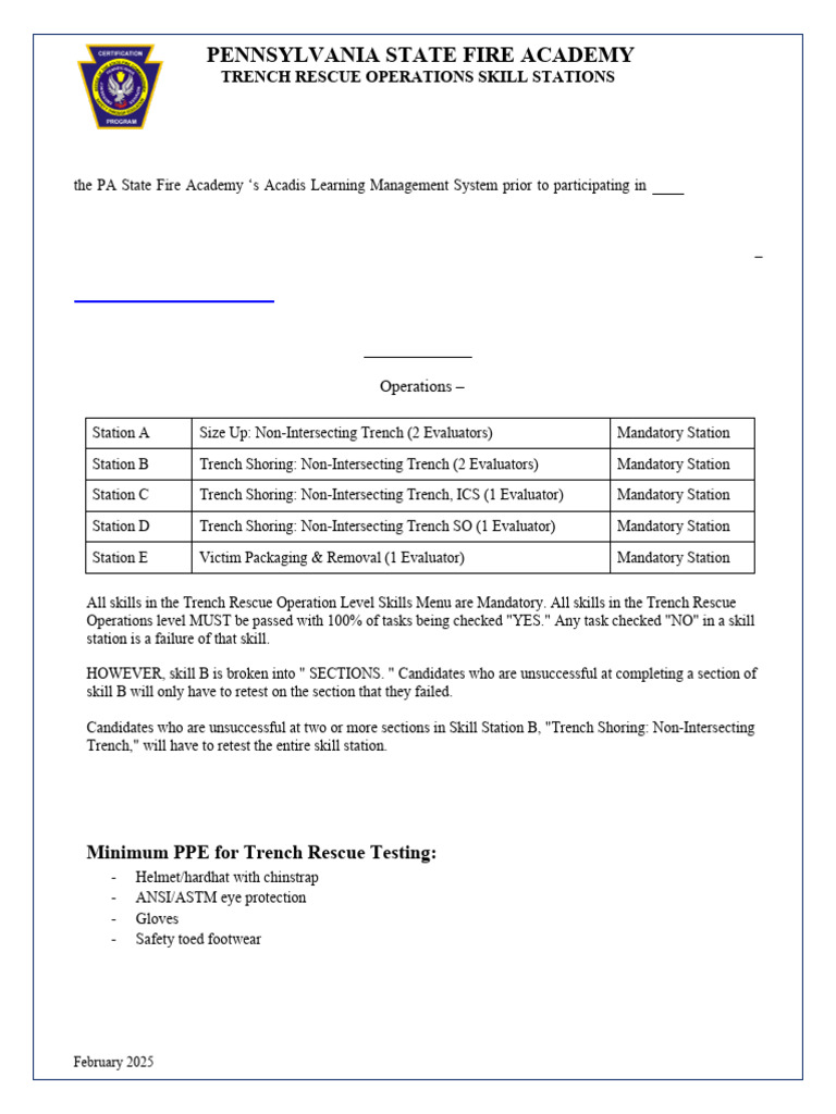 Pennsylvania Trench Rescue Skills Guide | PDF | Personal Protective ...