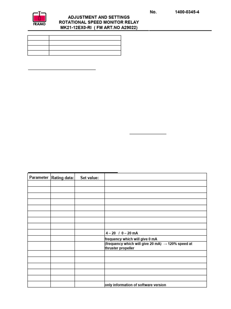 Adjustment Procedure | PDF