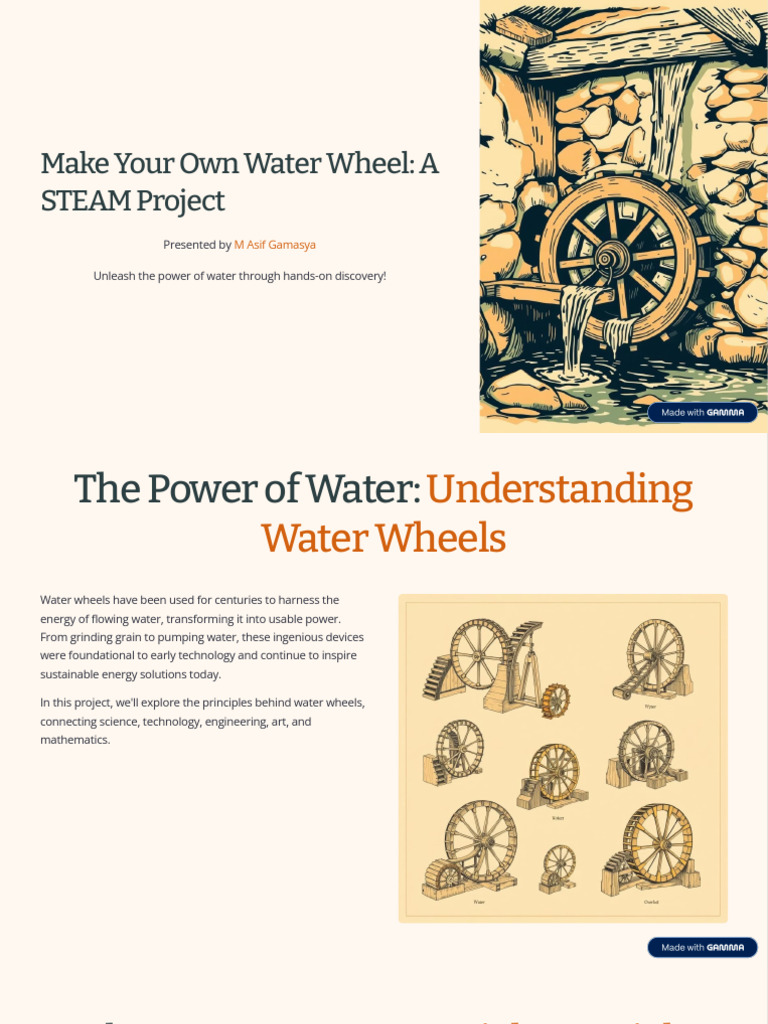 Water Wheel STEAM Project Guide | PDF | Adhesive | Wheel