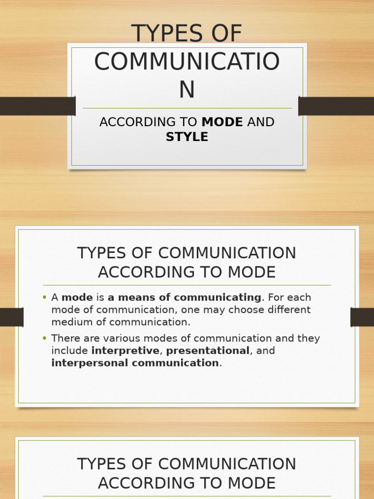 Types of Communication Modes Explained | PDF | Communication | Gesture