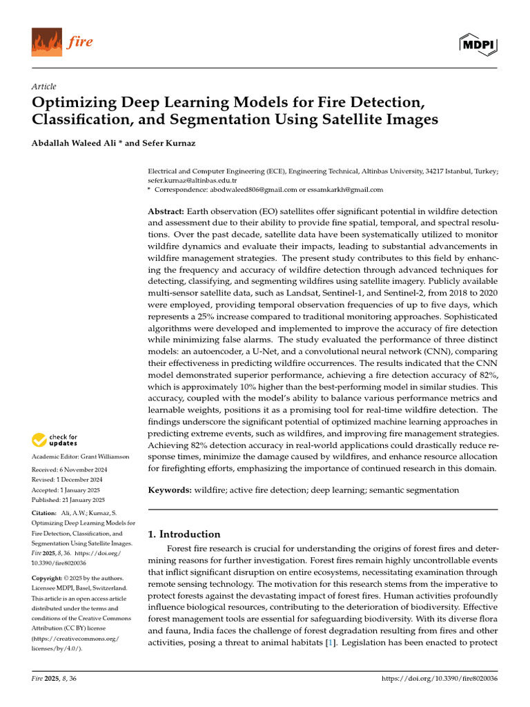 Deep Learning for Satellite Fire Detection | PDF | Deep Learning ...