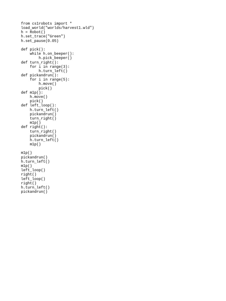 Robot Beeper Harvesting Script | PDF