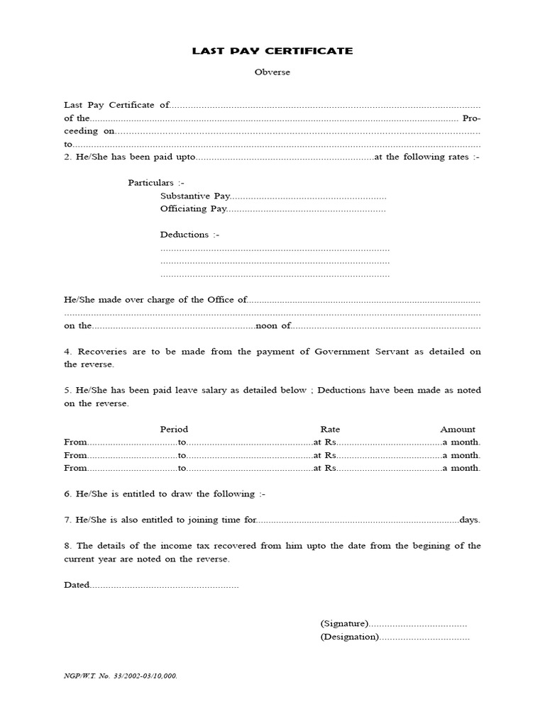 Last Pay Certificate Details | PDF | Taxes | Government Finances