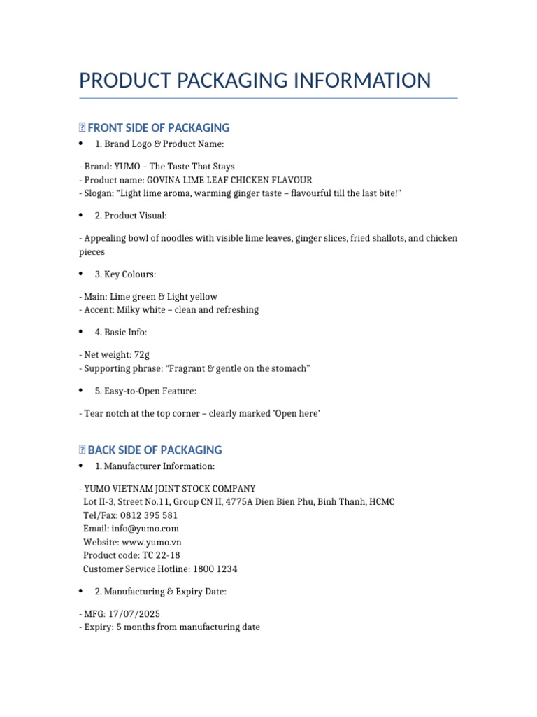 GOVINA Packaging Info en | PDF
