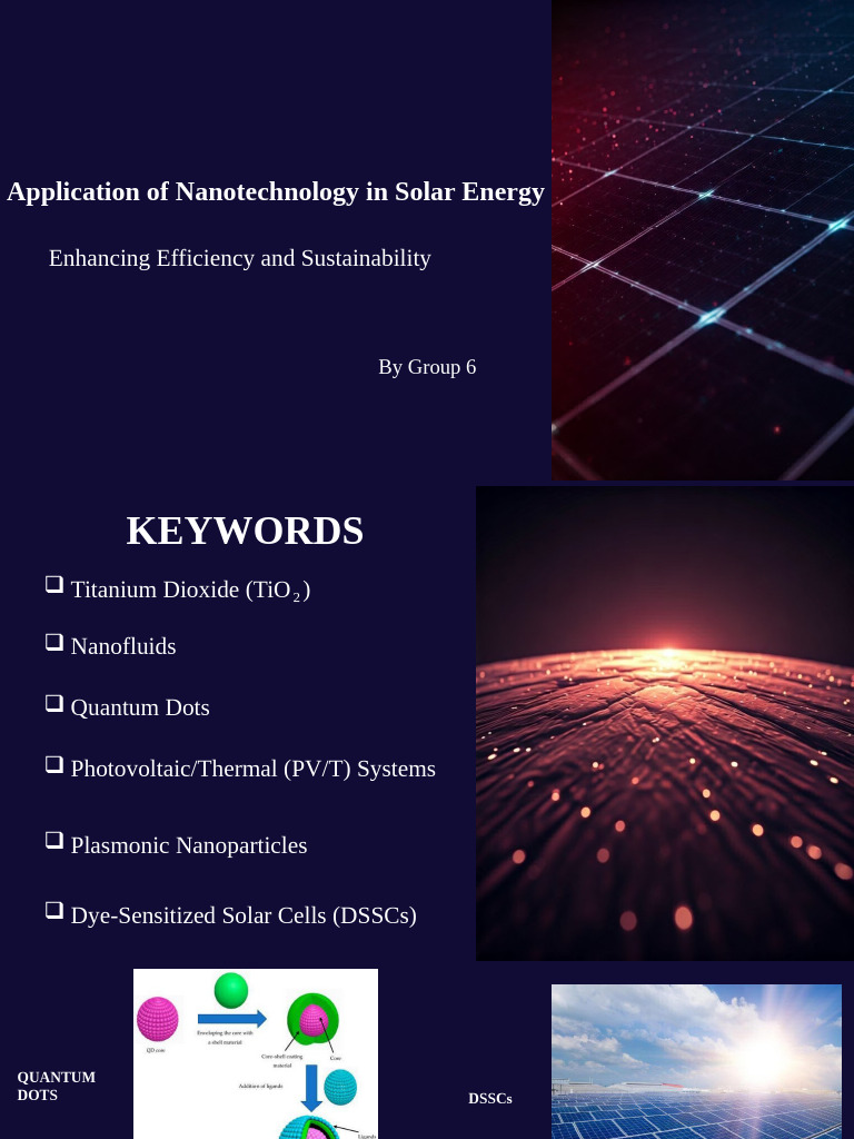 Nanotechnology Enhancements in Solar Energy | PDF | Solar Cell ...