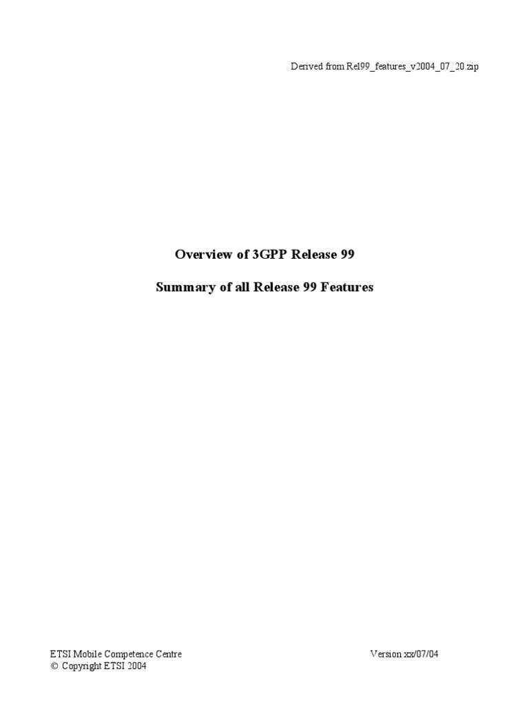 3GPP R99 Contents | PDF | Subscriber Identity Module | General Packet ...