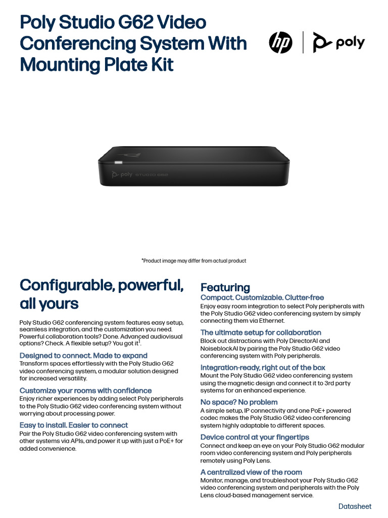 Poly Studio G62 Datasheet Overview | PDF | Usb | Information And ...