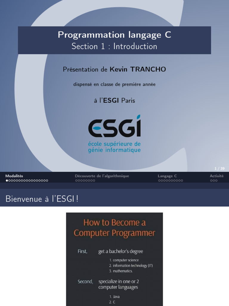 Introduction à la programmation C | PDF | Informatique | Programmation ...