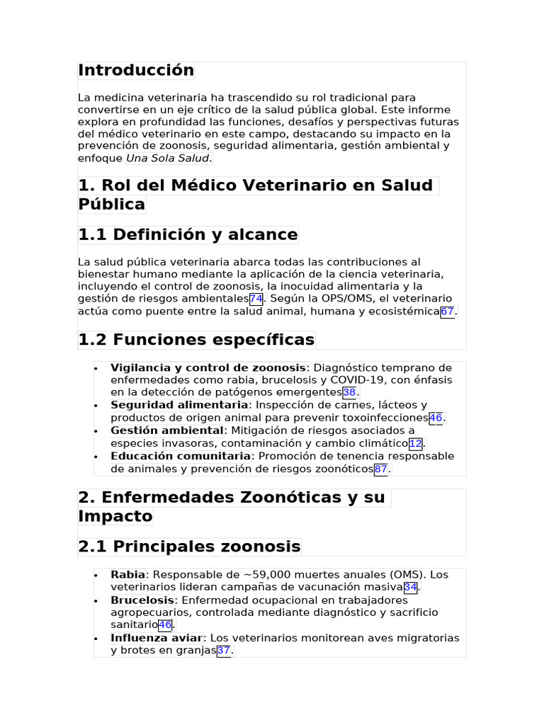 Rol del Veterinario en Salud Pública Global | PDF | Medicina ...