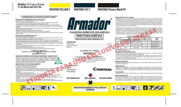 Ficha Técnica del Insecticida ARMADOR | PDF | Agua | Pesticida