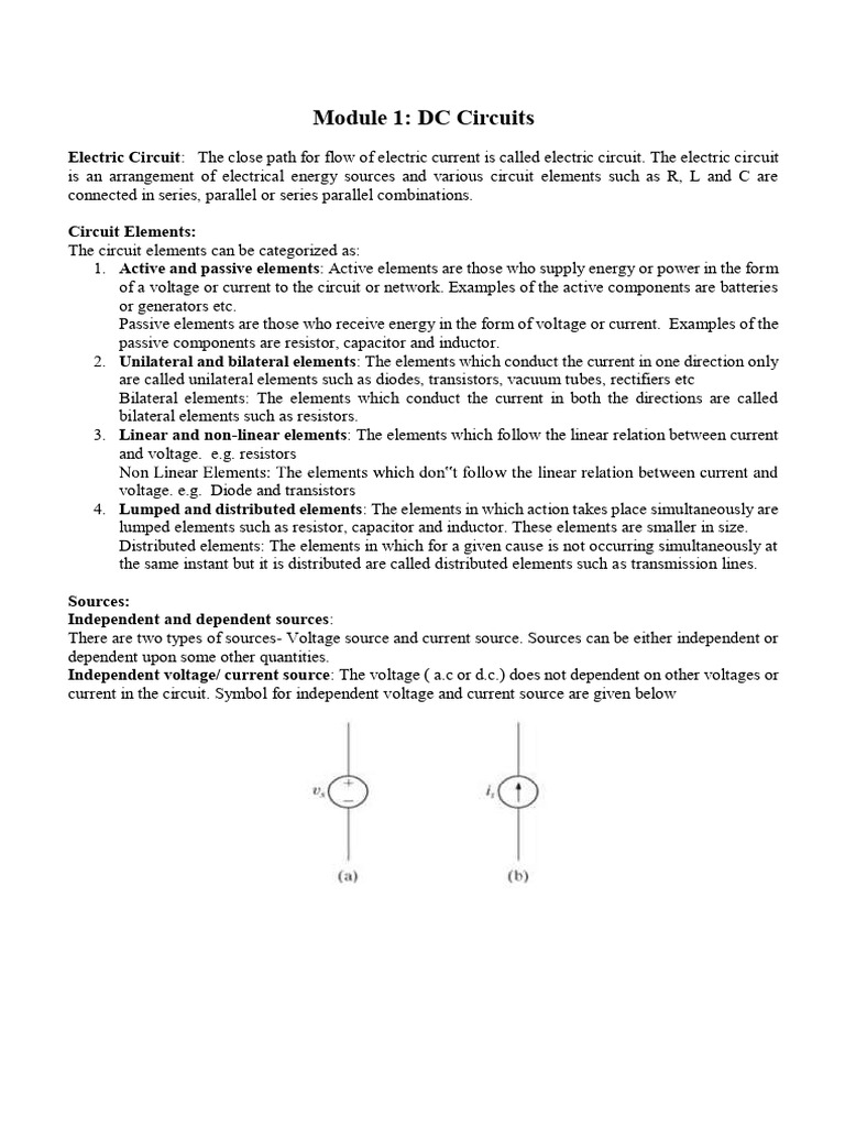 Understanding DC Circuits and Elements | PDF | Electrical Network ...