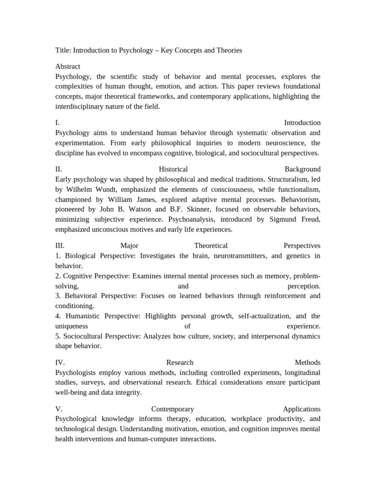 Key Concepts in Psychology Explained | PDF | Psychology | Cognition