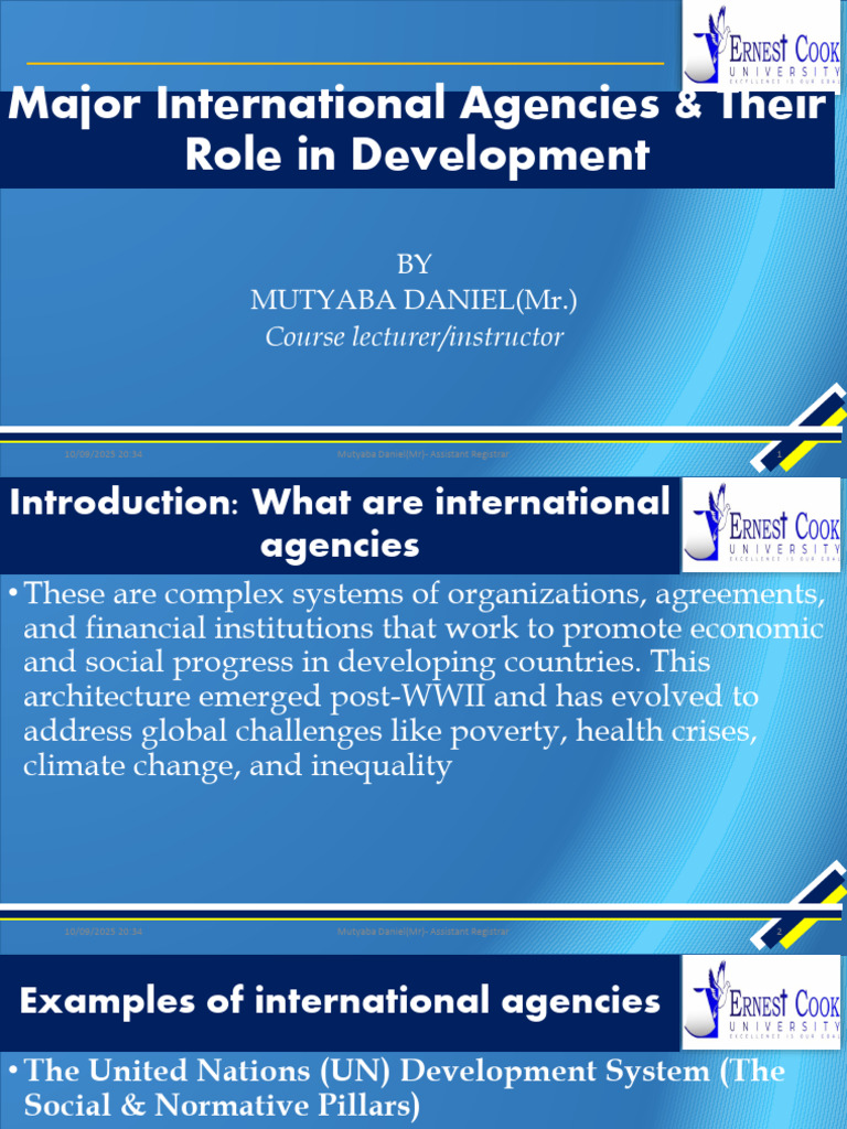 Role of Major International Agencies in Development | PDF ...