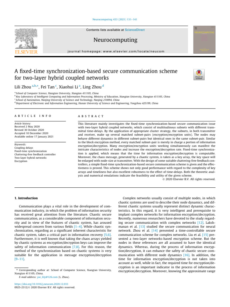 Secure Communication in Hybrid Networks | PDF | Encryption | Matrix ...