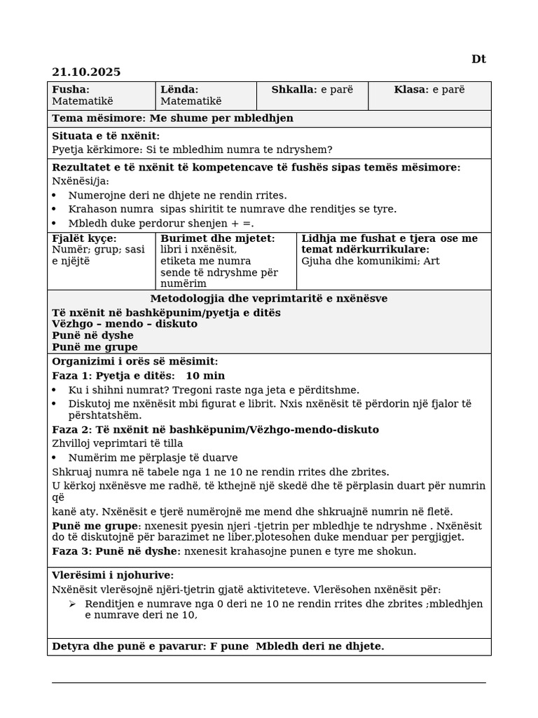 Matematike Ditari Java 6 | PDF