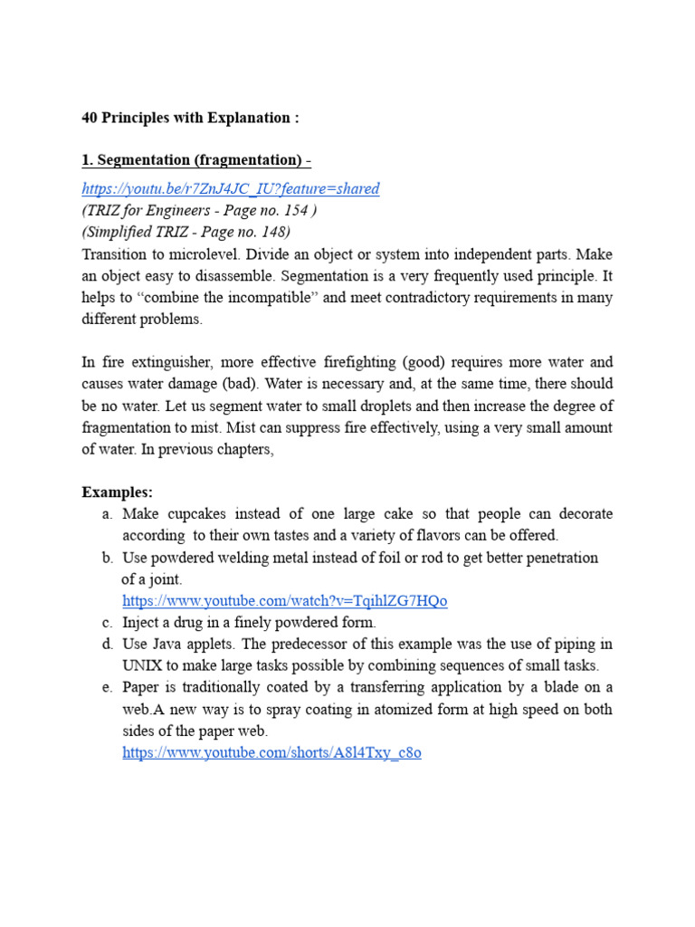 TRIZ Principles Explained with Examples | PDF | Phase Transition ...