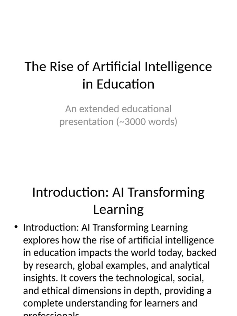 AI's Impact on Education Today | PDF | Artificial Intelligence ...