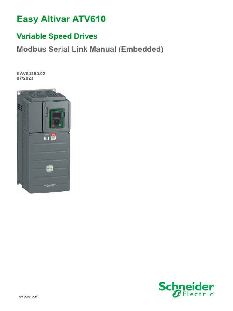 ATV610 Modbus Manual en EAV64395 02 | PDF | Switch | Safety