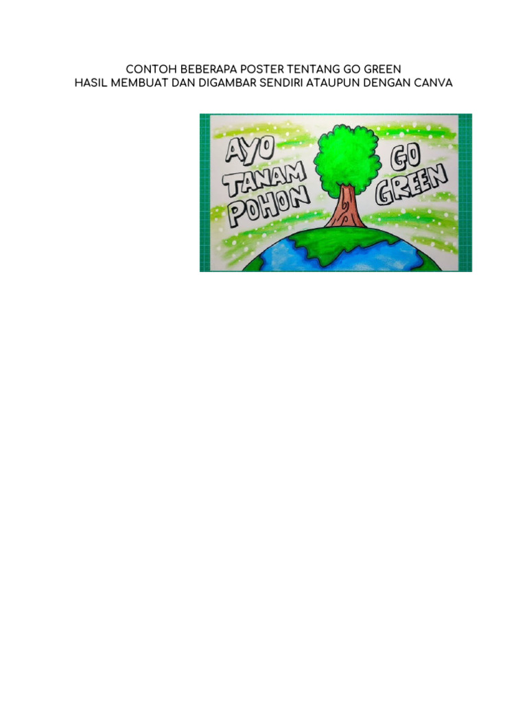 Contoh Poster Tentang Go Green | PDF