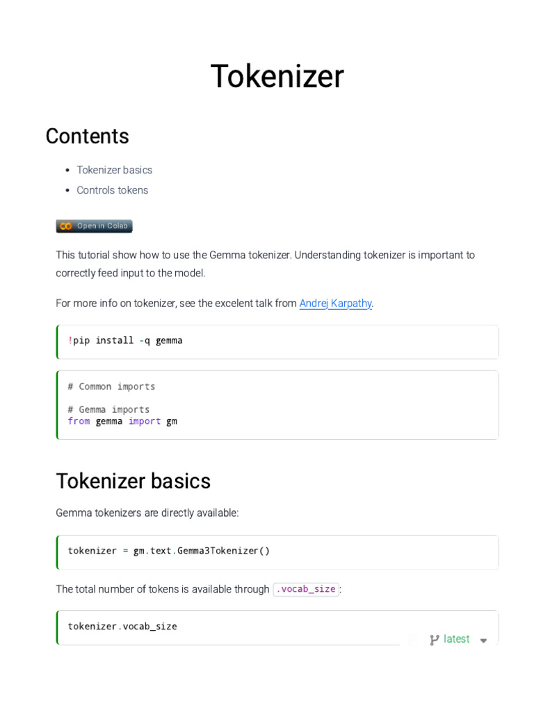 Gemma Tokenizer Tutorial Guide | PDF | Software Engineering | Computer ...