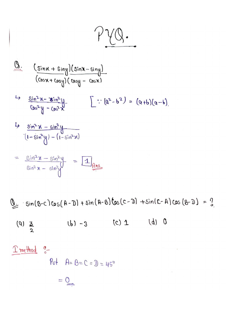 Trigonometry PYQ PDF | PDF