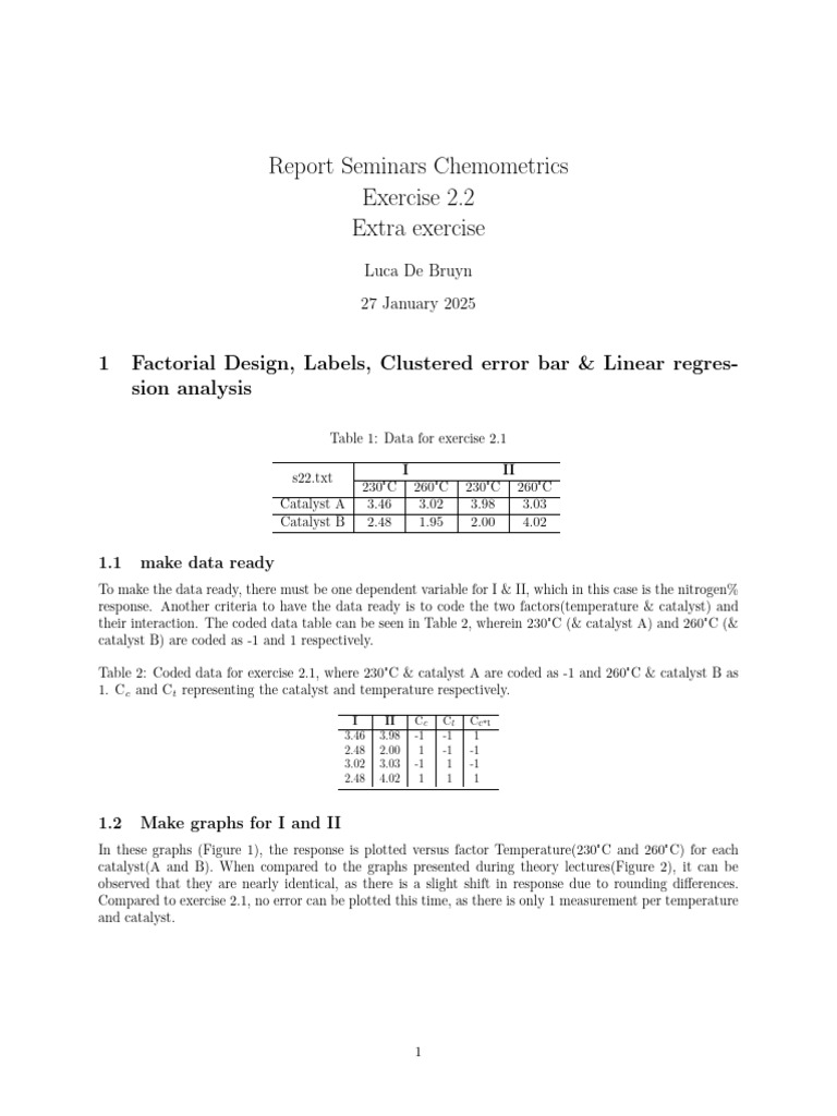 Chemometrics: Factorial Design Analysis | PDF | Errors And Residuals ...