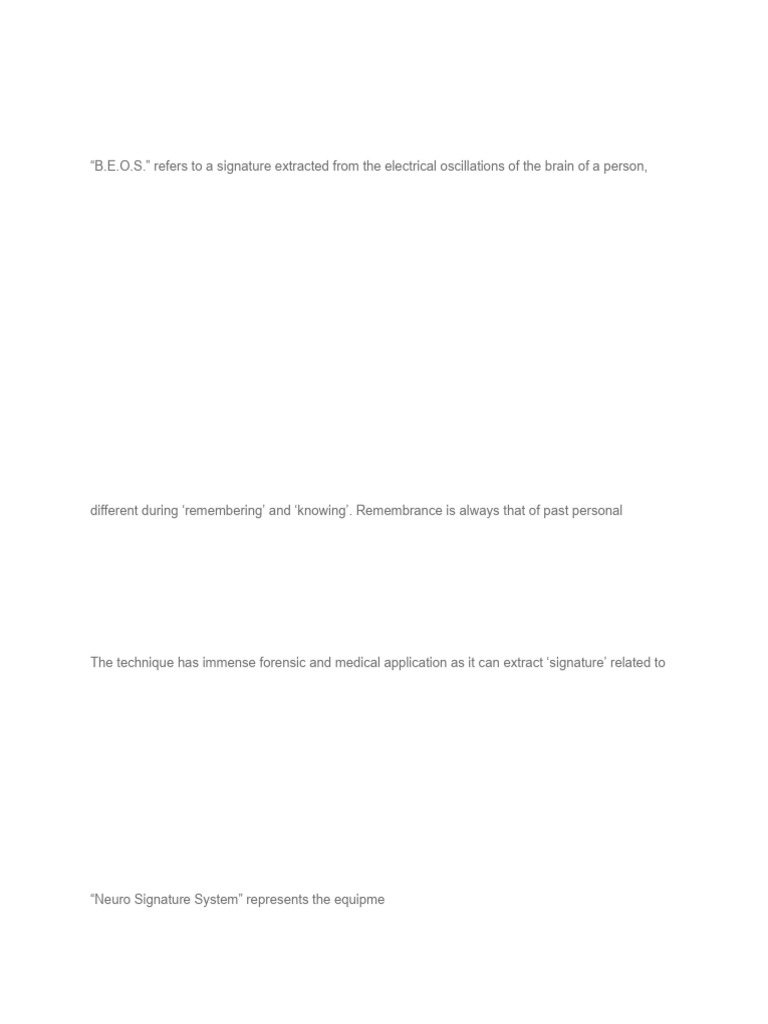 Brain Signature Profiling Overview | PDF | Polygraph | Psychological ...
